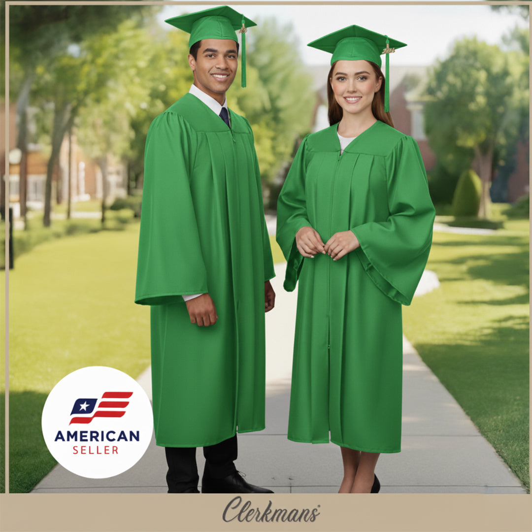 Matte Green High School Cap & Tassel