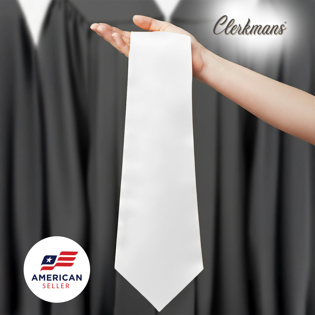 White Graduation Stole - White College & High School Stoles