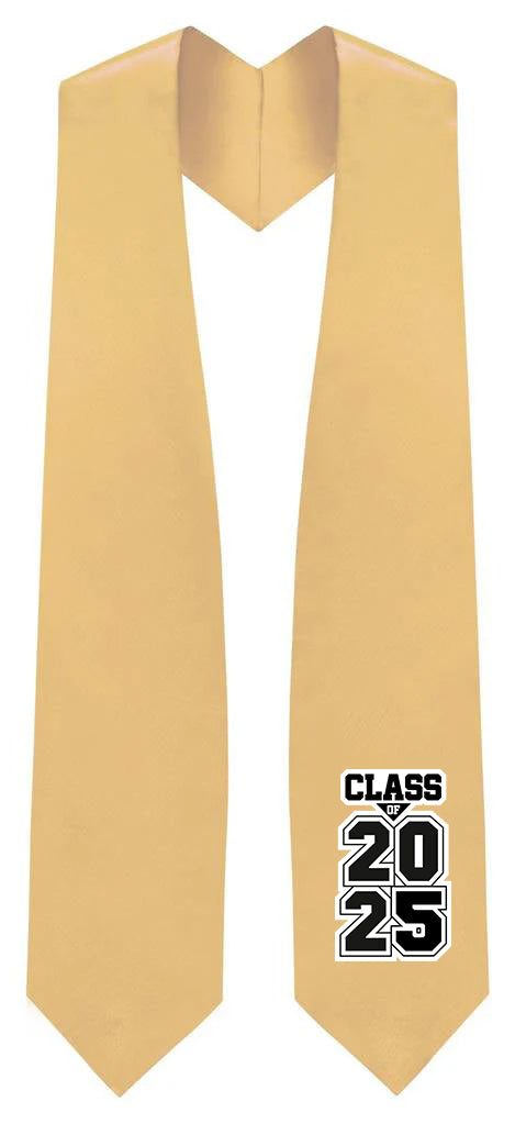 Antique Gold "Class of 2025/2026" Graduation Stole