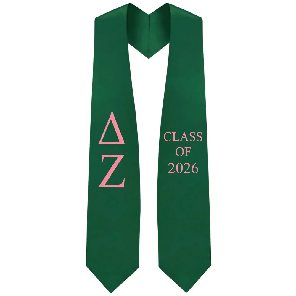 Delta Zeta Greek Lettered Stole w/ Year