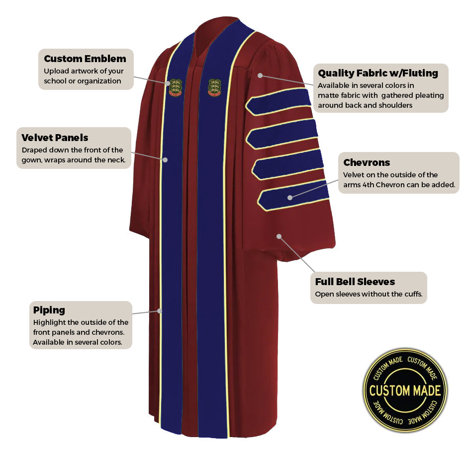 Custom Doctoral Graduation Gown - Doctorate Regalia Custom Doctoral Graduation Gown - Doctorate Regalia