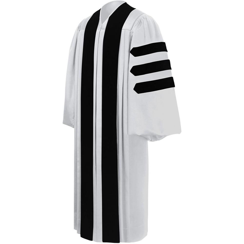 white clergy dress Ladies Preacher Robe In & Purple Features Contrast Buttons Along Front YiZYiF Clergy Robe for Women