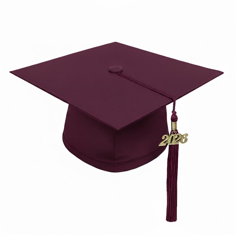 Matte Maroon Elementary Cap, Gown & Tassel