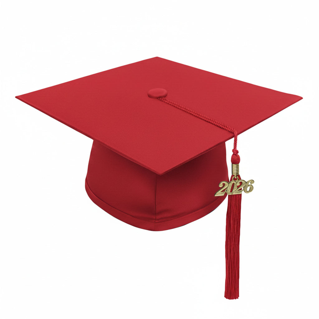 Matte Red Elementary Cap, Gown & Tassel
