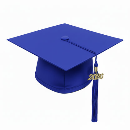 Matte Royal Blue High School Graduation Cap and Gown