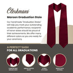 Maroon Graduation Stole - Maroon College & High School Stoles