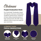Purple Graduation Stole - Purple College & High School Stoles