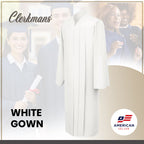Matte White High School Graduation Gown