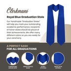 Royal Blue Graduation Stole - Royal College & High School Stoles
