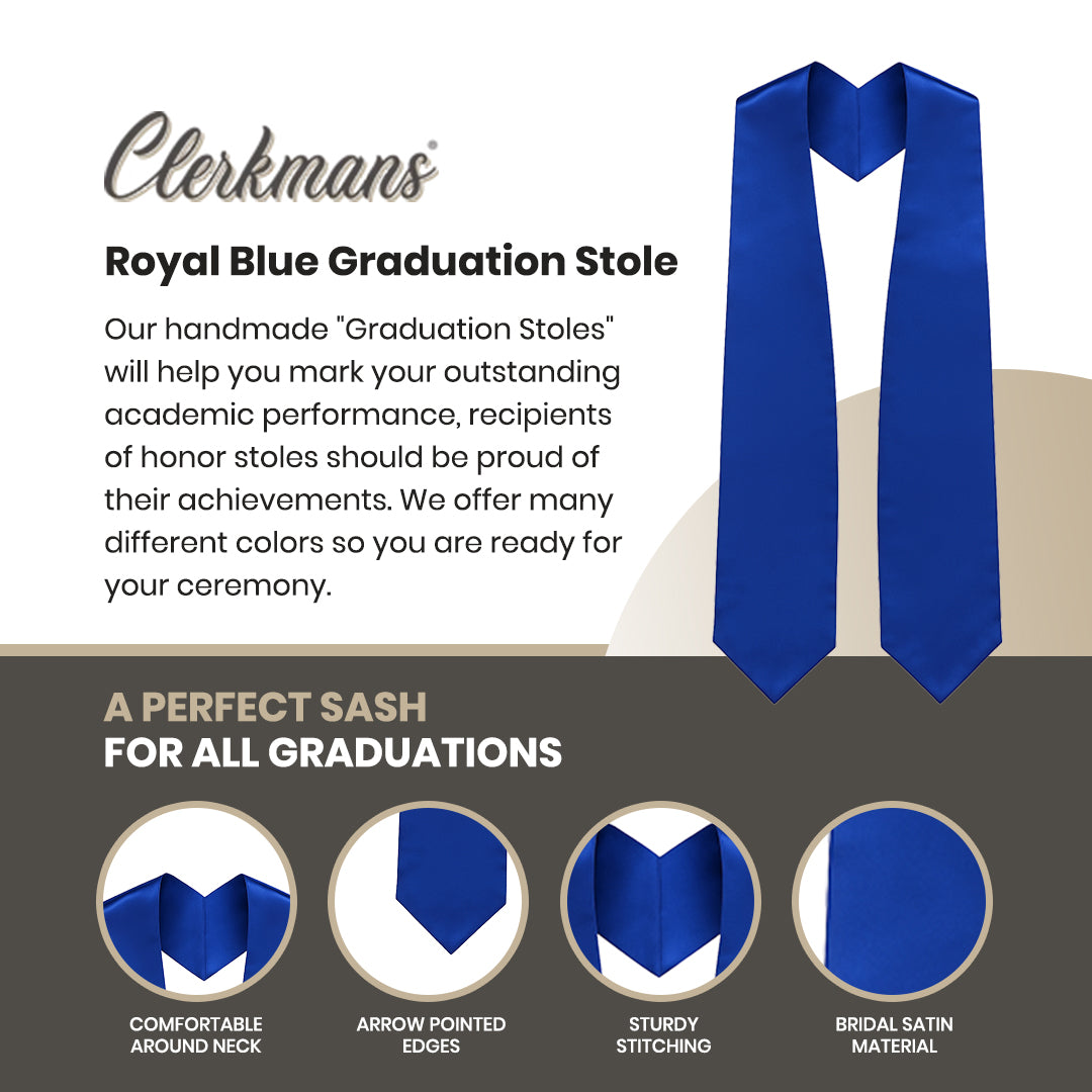 Royal Blue Graduation Stole - Royal College & High School Stoles