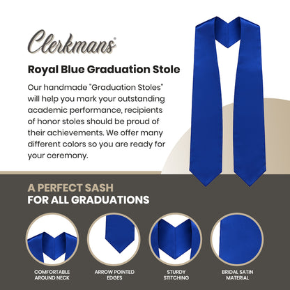 Royal Blue Graduation Stole - Royal College & High School Stoles