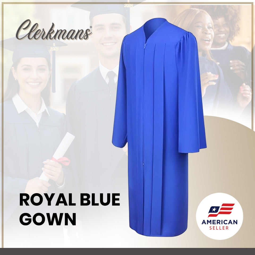 Matte Royal Blue High School Graduation Gown