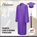 Matte Purple High School Graduation Cap and Gown