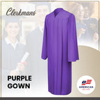 Matte Purple High School Graduation Gown