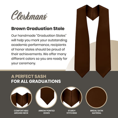 Brown Graduation Stole - Brown College & High School Stoles
