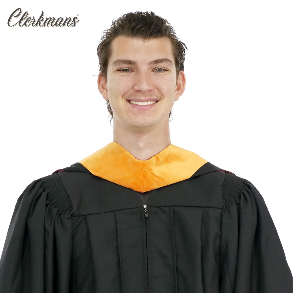 Deluxe Bachelors/Master Hood - Apricot Velvet, Red & White