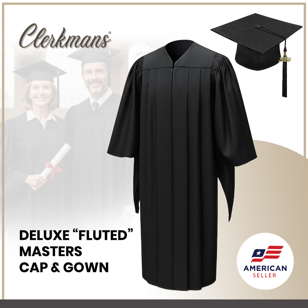 Deluxe Masters Graduation Cap and Gown - Academic Regalia