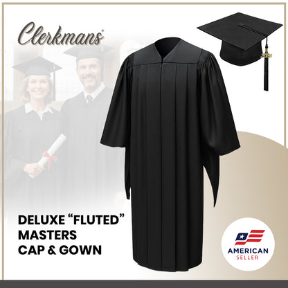 Deluxe Masters Graduation Cap and Gown - Academic Regalia