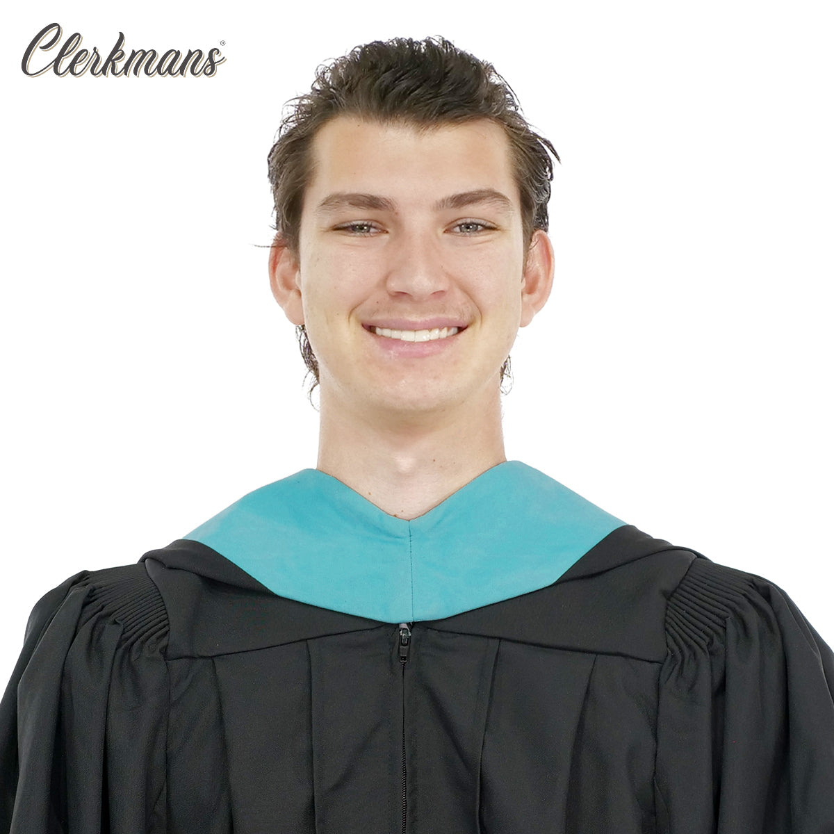 Deluxe Bachelors/Master Hood - Peacock Blue Velvet, Royal Blue & White