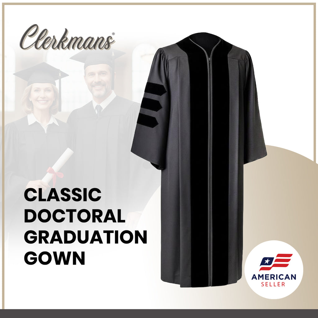 Classic Doctoral Graduation Gown - Academic Regalia
