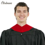 Deluxe Bachelors/Master Hood - Scarlet Velvet, Royal Blue & White