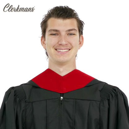 Deluxe Bachelors/Master Hood - Scarlet Velvet, Red & White