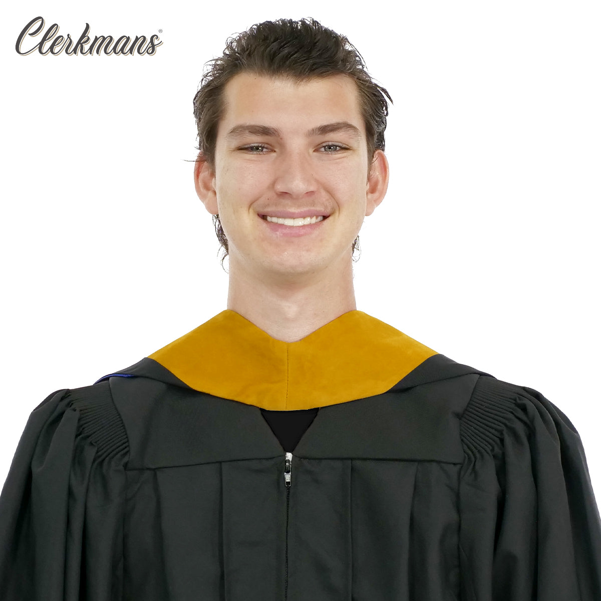 Deluxe Bachelors/Master Hood - Science Gold Velvet, Royal Blue & White