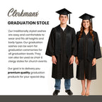 Black Graduation Stole - Black College & High School Stoles