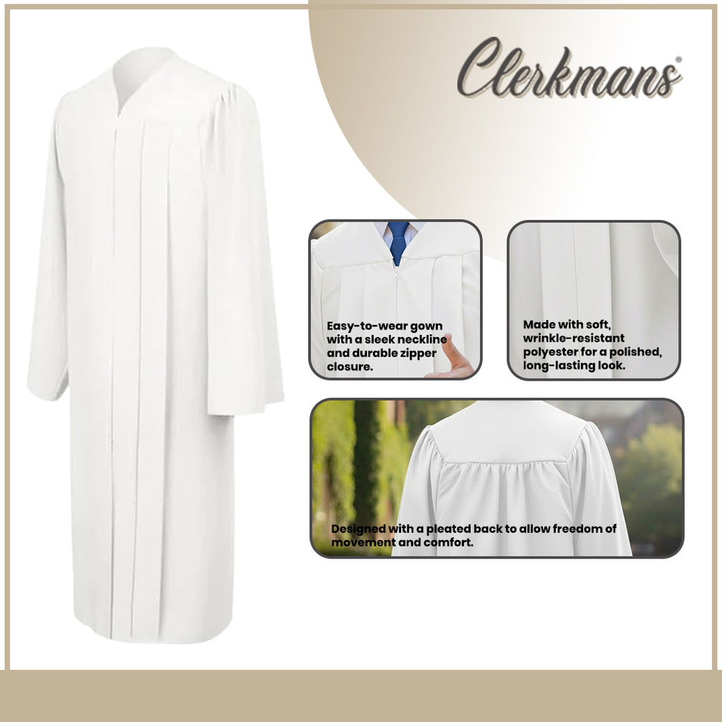 Matte White Elementary Gown
