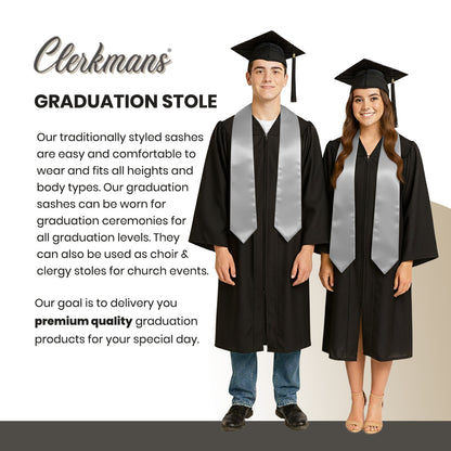 Silver Graduation Stole - Silver College & High School Stoles