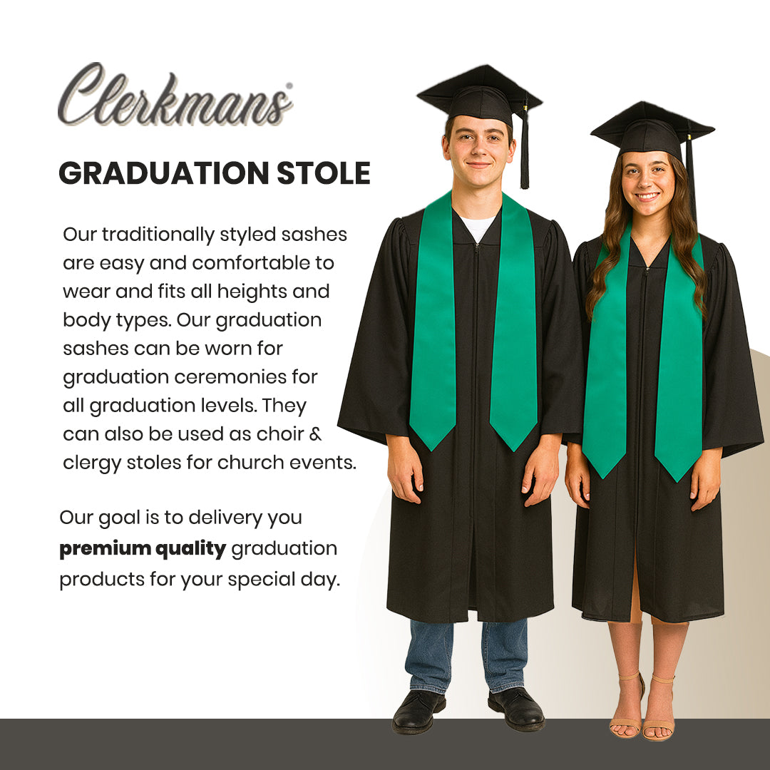 Emerald Green Graduation Stole - Emerald College & High School Stoles