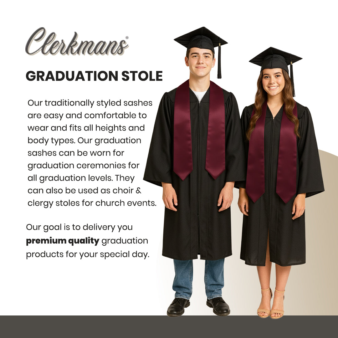 Maroon Graduation Stole - Maroon College & High School Stoles