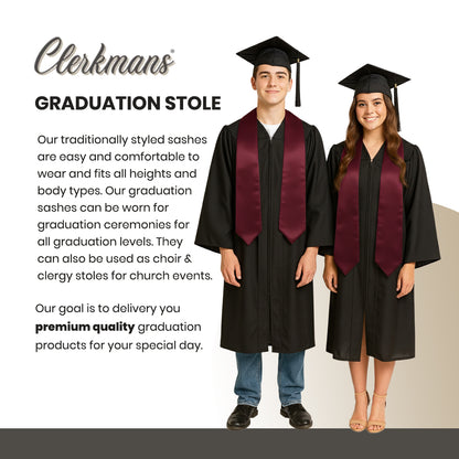 Maroon Graduation Stole - Maroon College & High School Stoles