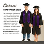 Purple Graduation Stole - Purple College & High School Stoles