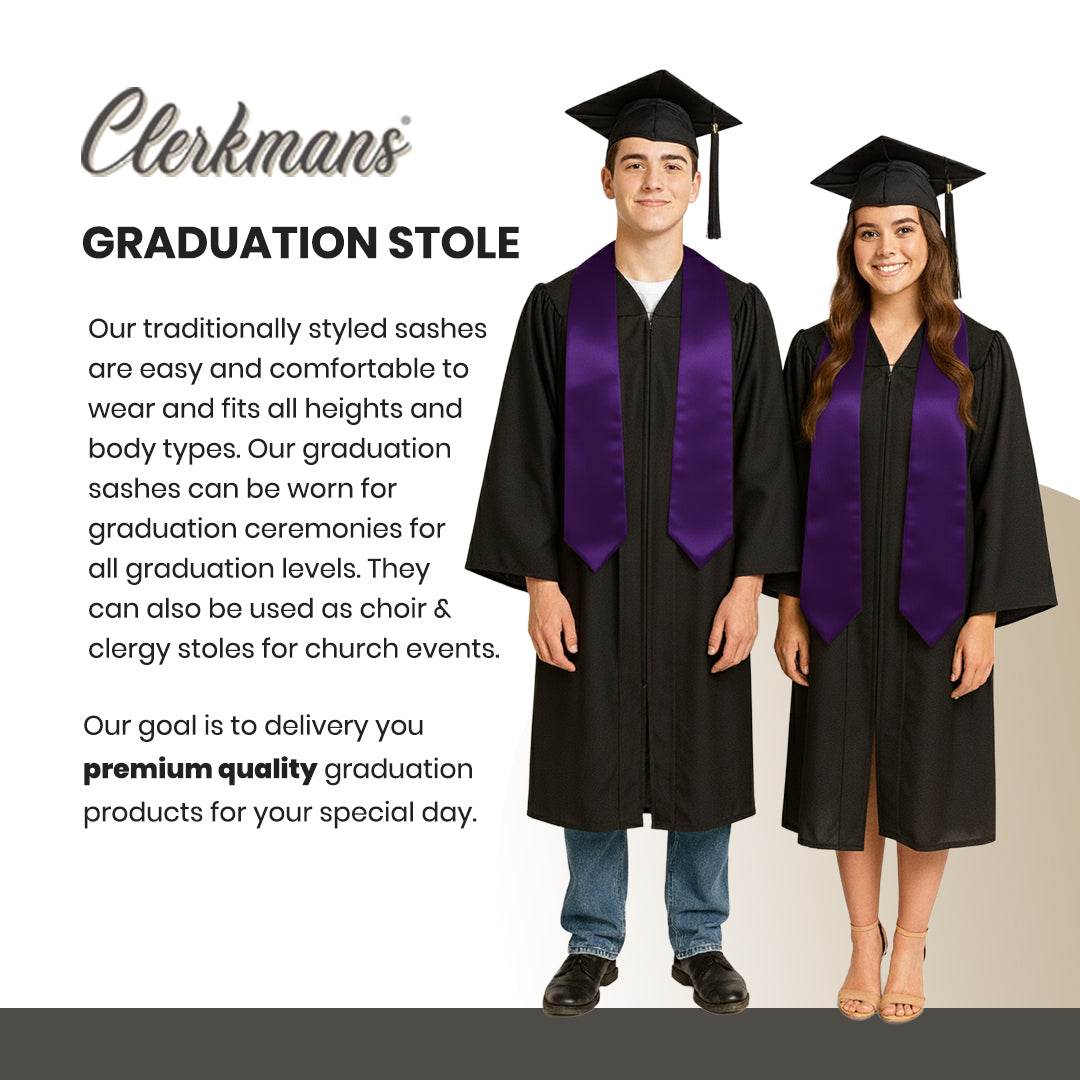 Purple Graduation Stole - Purple College & High School Stoles