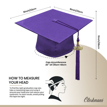 Matte Purple Elementary Cap, Gown & Tassel