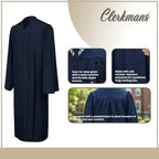 Matte Navy Blue High School Graduation Gown