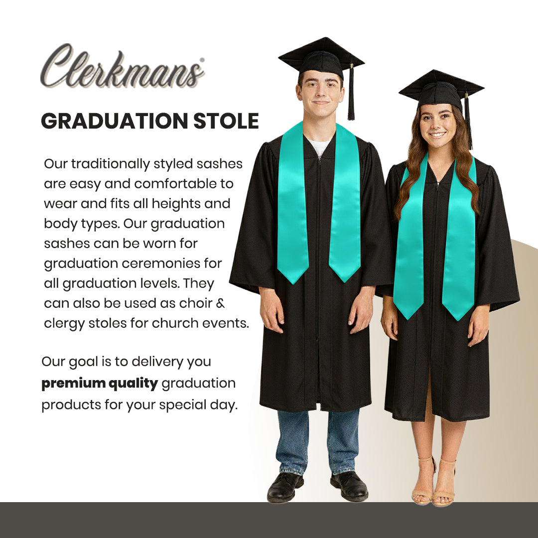 Turquoise Graduation Stole - Turquoise College & High School Stoles