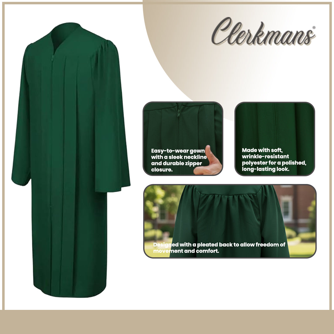 Matte Hunter Bachelors Graduation Gown - College & University