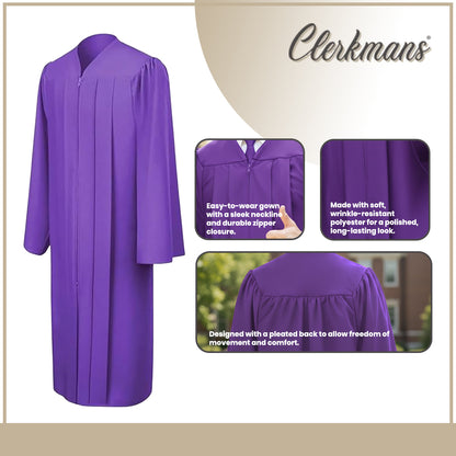 Matte Purple Bachelors Graduation Gown - College & University