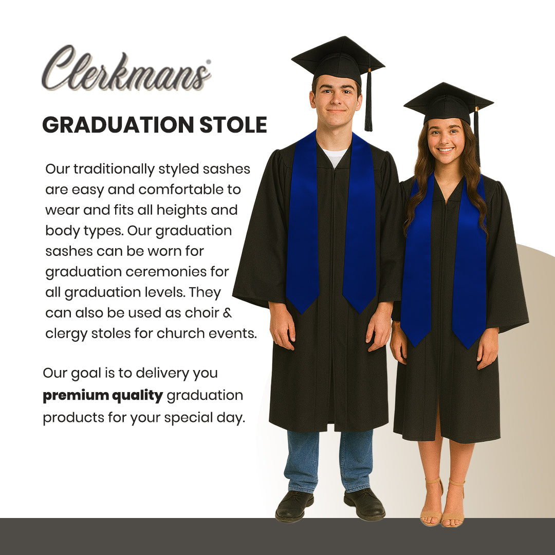 Navy Blue Graduation Stole - Navy College & High School Stoles