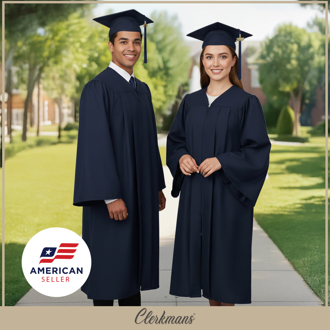 Matte Navy Blue Middle School Cap, Gown & Tassel