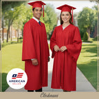 Matte Red Elementary Cap, Gown & Tassel