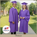 Matte Purple High School Graduation Cap and Gown