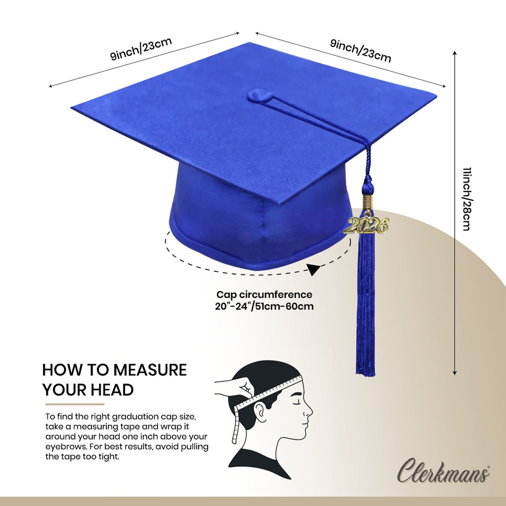 Matte Royal Blue Elementary Cap, Gown & Tassel
