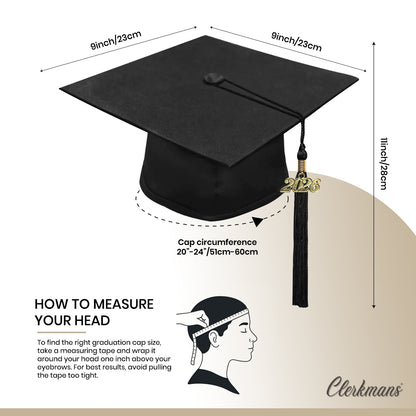 Matte Black High School Cap & Tassel - Graduation Caps