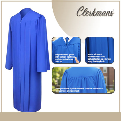 Matte Royal Blue Bachelors Graduation Gown - College & University