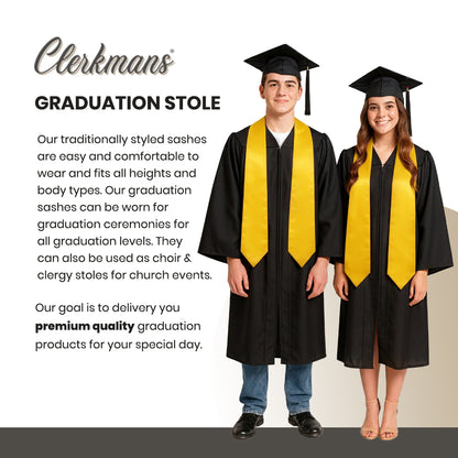 Gold Graduation Stole - Gold College & High School Stoles