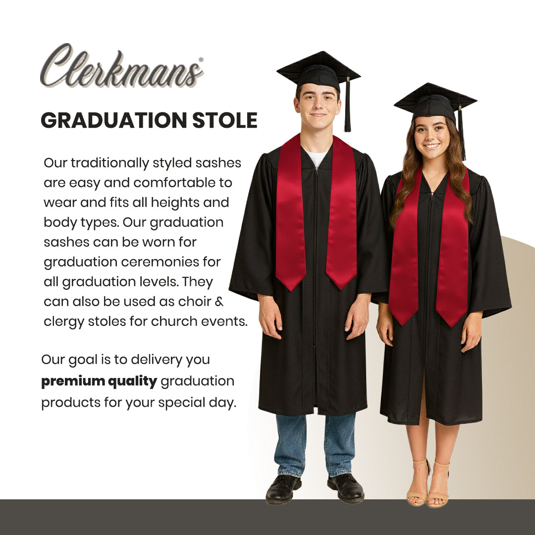 Red Graduation Stole - Red College & High School Stoles