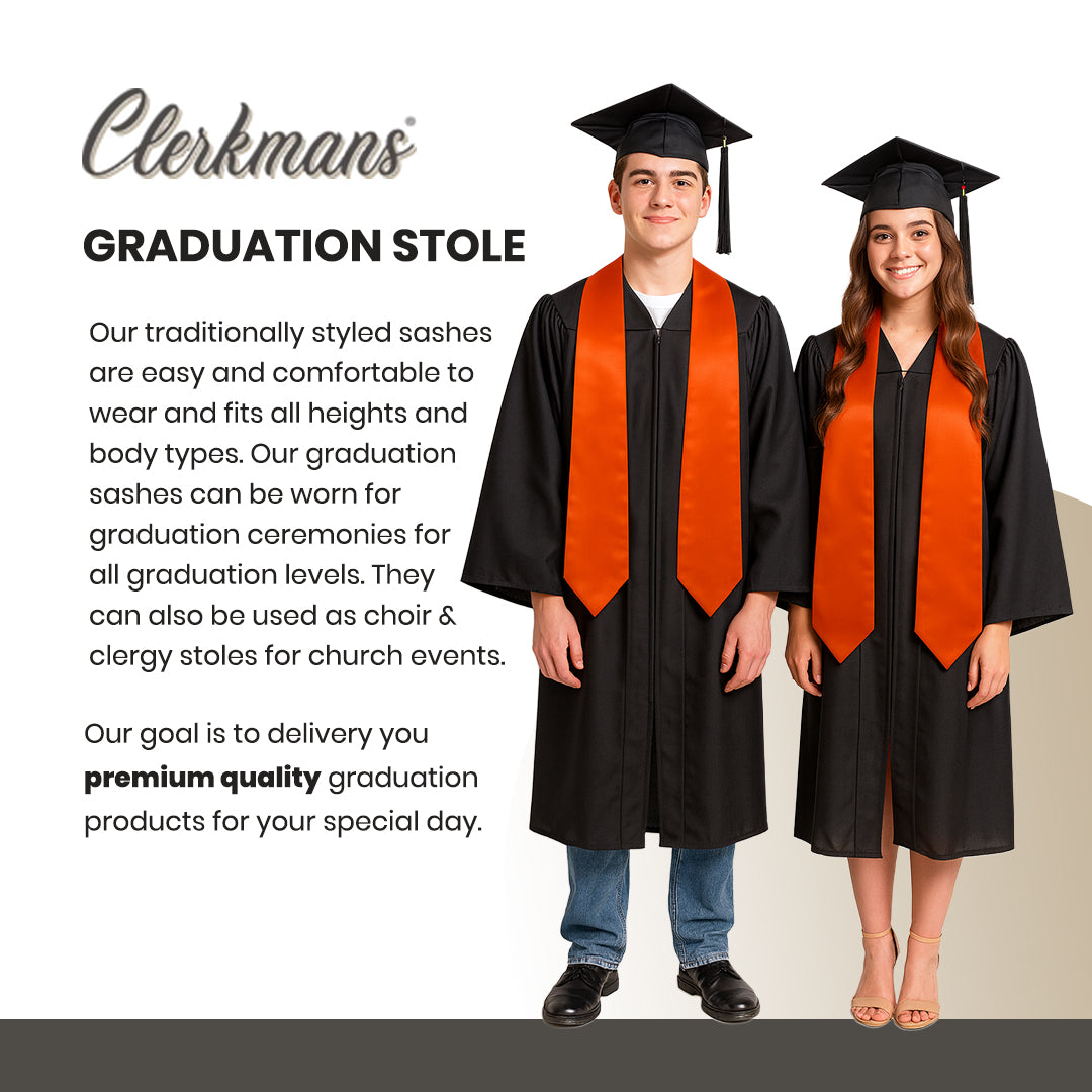 Orange Graduation Stole - Orange College & High School Stoles